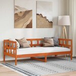 vidaXL Lit de jour sans matelas cire marron 90x200 cm bois pin massif