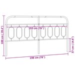 vidaXL Tête de lit métal noir 193 cm