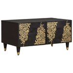 vidaXL Table basse Noir 80 x 50 x 40 cm Bois de mangue massif