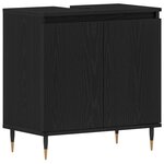 vidaXL Meuble Sous Lavabo Chêne Noir 58x33x60 cm Bois d'Ingénierie
