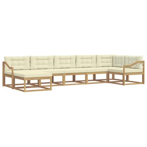 vidaXL Ensemble de canapés d'extérieur 7 pc Blanc et crème