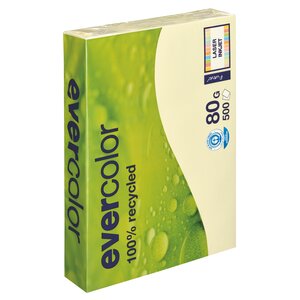 Ramette papier couleur recyclé clairefontaine evercolor a4 80 gr - 500 feuilles - canari - lot de 5 - jaune canari
