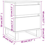 vidaXL Table de chevet gris béton 40x35x50 cm bois d’ingénierie