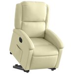 vidaXL Fauteuil inclinable électrique crème cuir véritable