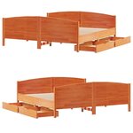 vidaXL Cadre de lit sans matelas cire marron 180x200cm bois pin massif