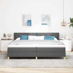 vidaXL Lit à Ressorts avec matelas Gris foncé 200 x 200 cm tissu