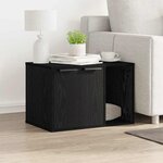 vidaXL Bac à litière pour chat Chêne noir 60 x 40 x 40 cm Bois d'ingénierie