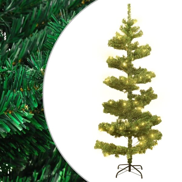 vidaXL Arbre de Noël hélicoïdal pré-éclairé et support vert 180 cm PVC