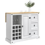 VidaXL Rangement de cuisine Blanc et Cire de Miel 112 x 70 x 91 5 cm