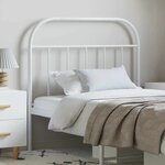 vidaXL Tête de lit métal blanc 100 cm