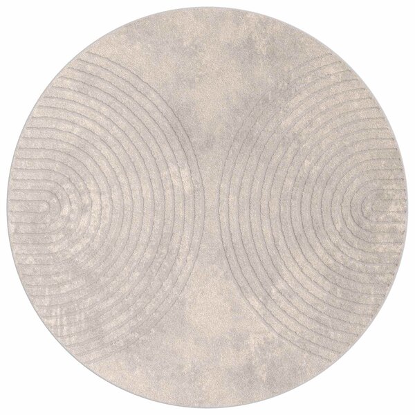 vidaXL Tapis de surface Rond HUARTE Beige Ø 160 CM Polyester