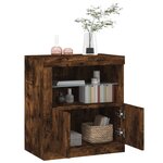 vidaXL Buffet avec lumières LED chêne fumé 60 5x37x67 cm