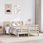 vidaXL Cadre de lit avec tête de lit sans matelas 140x200 cm