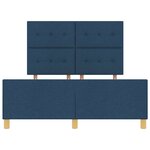vidaXL Cadre de lit avec tête de lit Bleu 160 x 200 cm tissu