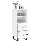 vidaXL Buffet Blanc brillant 34 5x34x90 cm Bois d'ingénierie