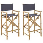 vidaXL Chaise de directeur pliante 2 pc Naturel Bambou