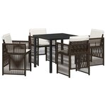 vidaXL Ensemble de salle à manger pour jardin 5 Pièces Marron Poly rotin