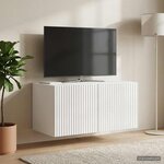 vidaXL Meuble TV mural 59 5 x 41 x 30 cm Blanc brillant