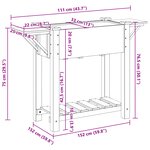 Jardinière vidaXL avec étagères 111x37x76 cm en bois massif de sapin