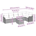 vidaXL Ensemble de canapé de jardin Gris polyrotin