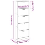 vidaXL Meuble à chaussures en bois avec 5 compartiments Aspect chêne