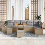 vidaXL Ensemble de canapé de jardin 9 Pièces Beige et Gris clair