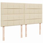 vidaXL Sommier à lattes de lit avec matelas Crème 200x200 cm Tissu