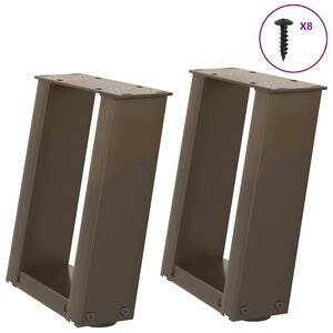 vidaXL Pieds de table basse en U 2 pièces Acier naturel 30 x (30-31) cm Acier