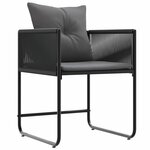 vidaXL Chaises de jardin 4 Pièces Noir et anthracite