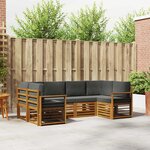 vidaXL Ensemble de canapés d'extérieur 6 pc Naturel et Anthracite