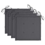 vidaXL Chaises de jardin empilables avec coussins lot de 4 Teck solide