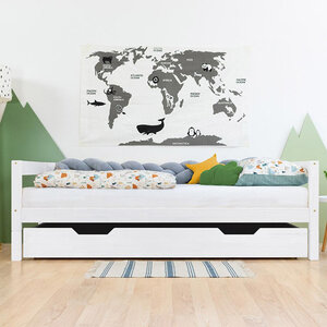 Tiroir lit à roulettes - blanc pour lit 90 x 180 cm