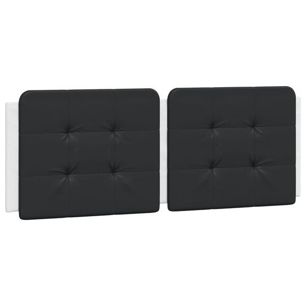 vidaXL Coussin de tête de lit noir et blanc 140 cm similicuir