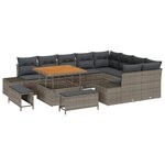 vidaXL Ensemble de canapé de jardin 12 Pièces Gris Gris foncé