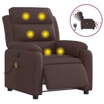 vidaXL Fauteuil de massage inclinable électrique Marron foncé Tissu