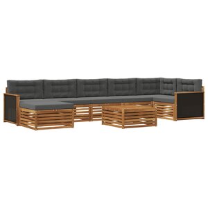 vidaXL Ensemble de canapés d'extérieur 8 Pièces Naturel et Anthracite