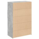 vidaXL Buffet haut gris béton 80x42 5x124 cm bois d'ingénierie