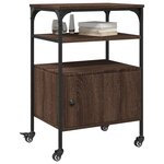 vidaXL Support d'imprimante à 3 niveaux chêne marron 50x40x76 cm