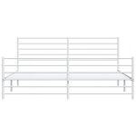 vidaXL Cadre de lit métal sans matelas et pied de lit blanc 180x200 cm