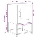 vidaXL Table de chevet vert olive 36x39x60 5 cm acier laminé à froid