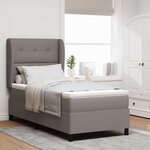 vidaXL Lit à ressorts avec matelas Taupe 80 x 200 cm tissu