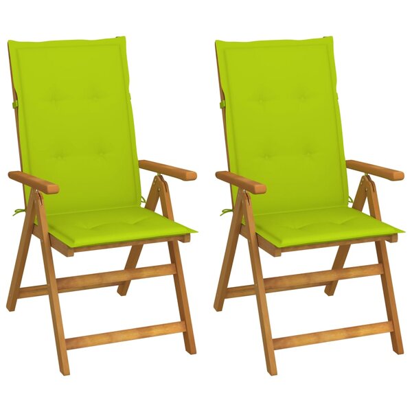 vidaXL Chaises inclinables de jardin lot de 2 et coussins Bois acacia