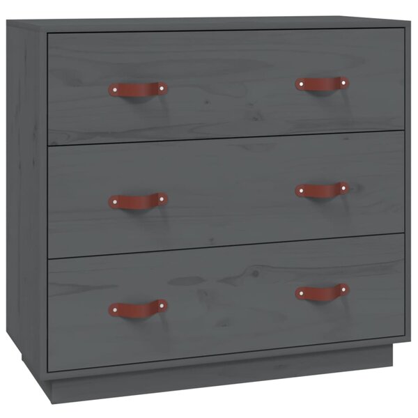 vidaXL Buffet Gris 80x40x75 cm Bois massif de pin