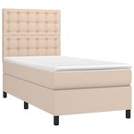 vidaXL Sommier à lattes de lit avec matelas Cappuccino 90x200 cm