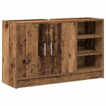 vidaXL Cabinet de salle de bain avec porte Bois Ancien 90 x 29 x 55 cm