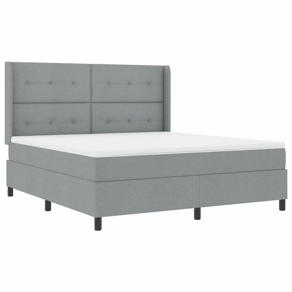 vidaXL Lit à ressort LED avec matelas Gris clair 180 x 200 cm tissu