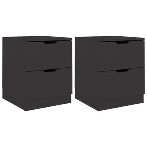 vidaXL Tables de chevet 2 Pièces noir 40x40x50 cm bois d’ingénierie