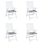 vidaXL Coussins de chaise de jardin lot de 4 carreaux gris 40x40x3 cm
