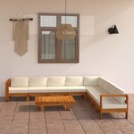 vidaXL Salon de jardin 9 pièces avec coussins 100 x 60 cm Bois d'acacia