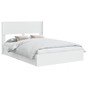 vidaXL Cadre de lit avec rangement et tête de lit Blanc 160 x 200 cm